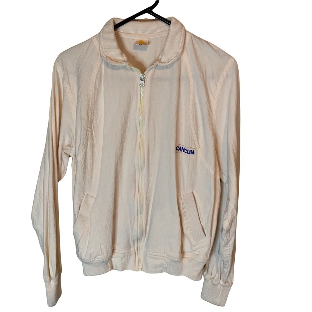 Vintage Cancun Lightweight Bomber Style Jacket by Mango Old Metal Ideal Zipper
